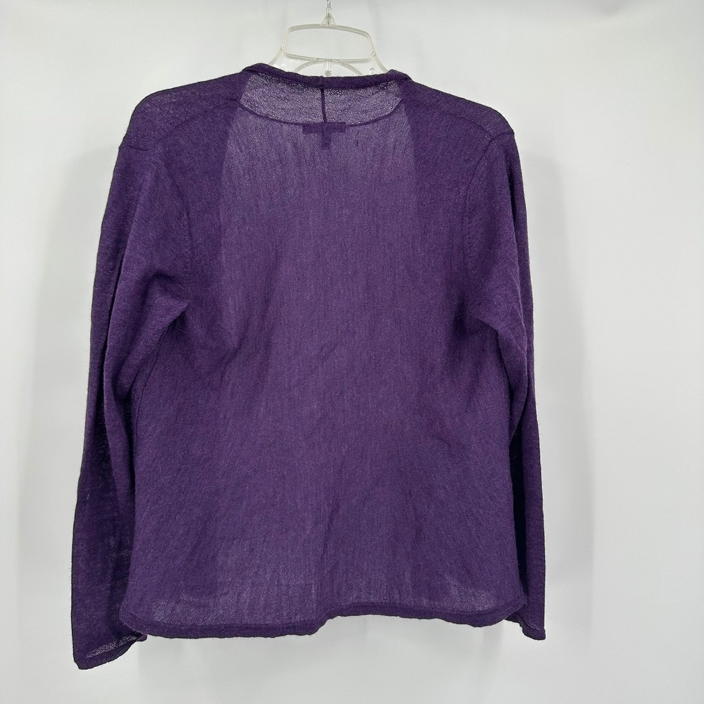 Eileen Fisher Womens Old Money Baby Alpaca Cadigan Size M Quiet Luxury Purple - Picture 2 of 8